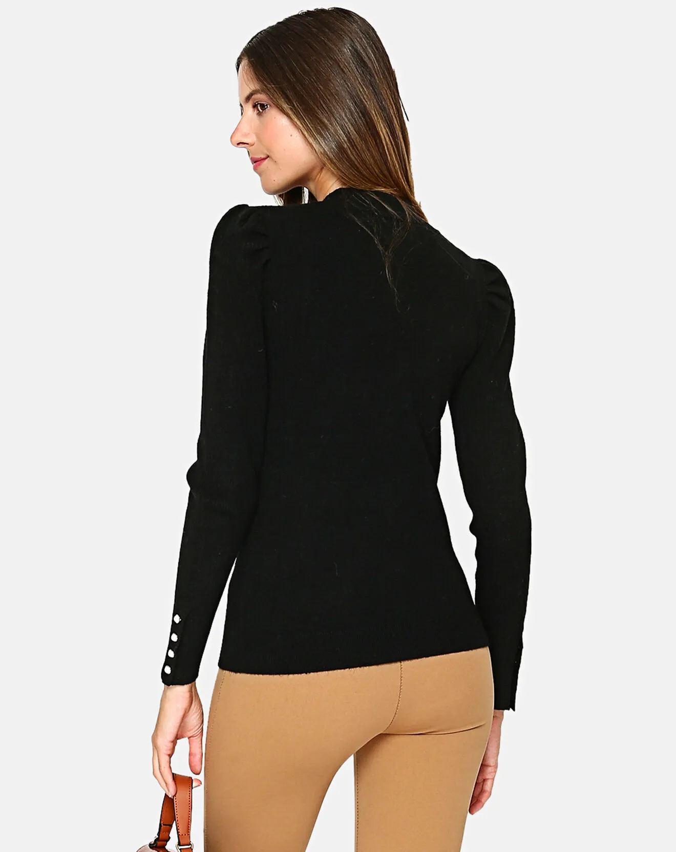 Pull Col rond Ileana en Cachemire & Soie noir