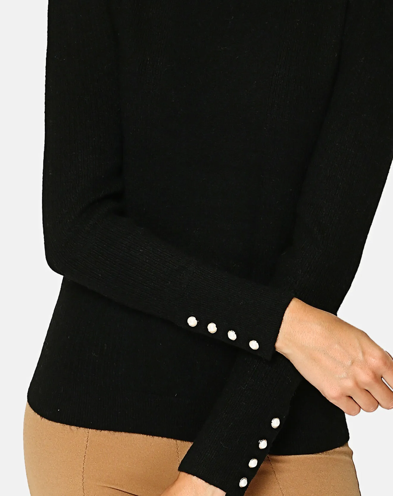 Pull Col rond Ileana en Cachemire & Soie noir