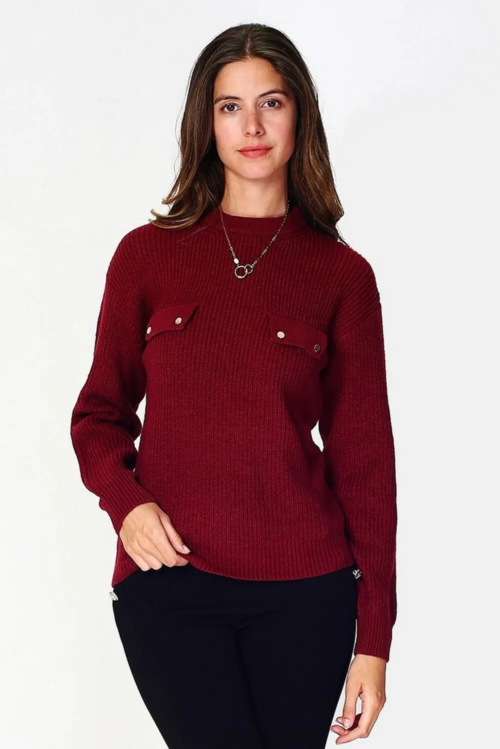 Pull en Cachemire mélangé Morgane bordeaux