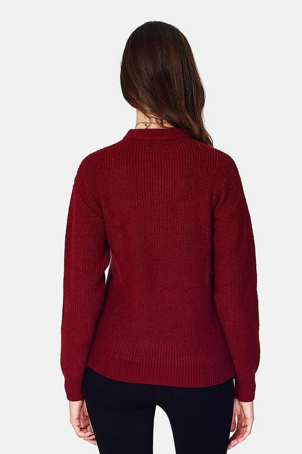 Pull en Cachemire mélangé Morgane bordeaux