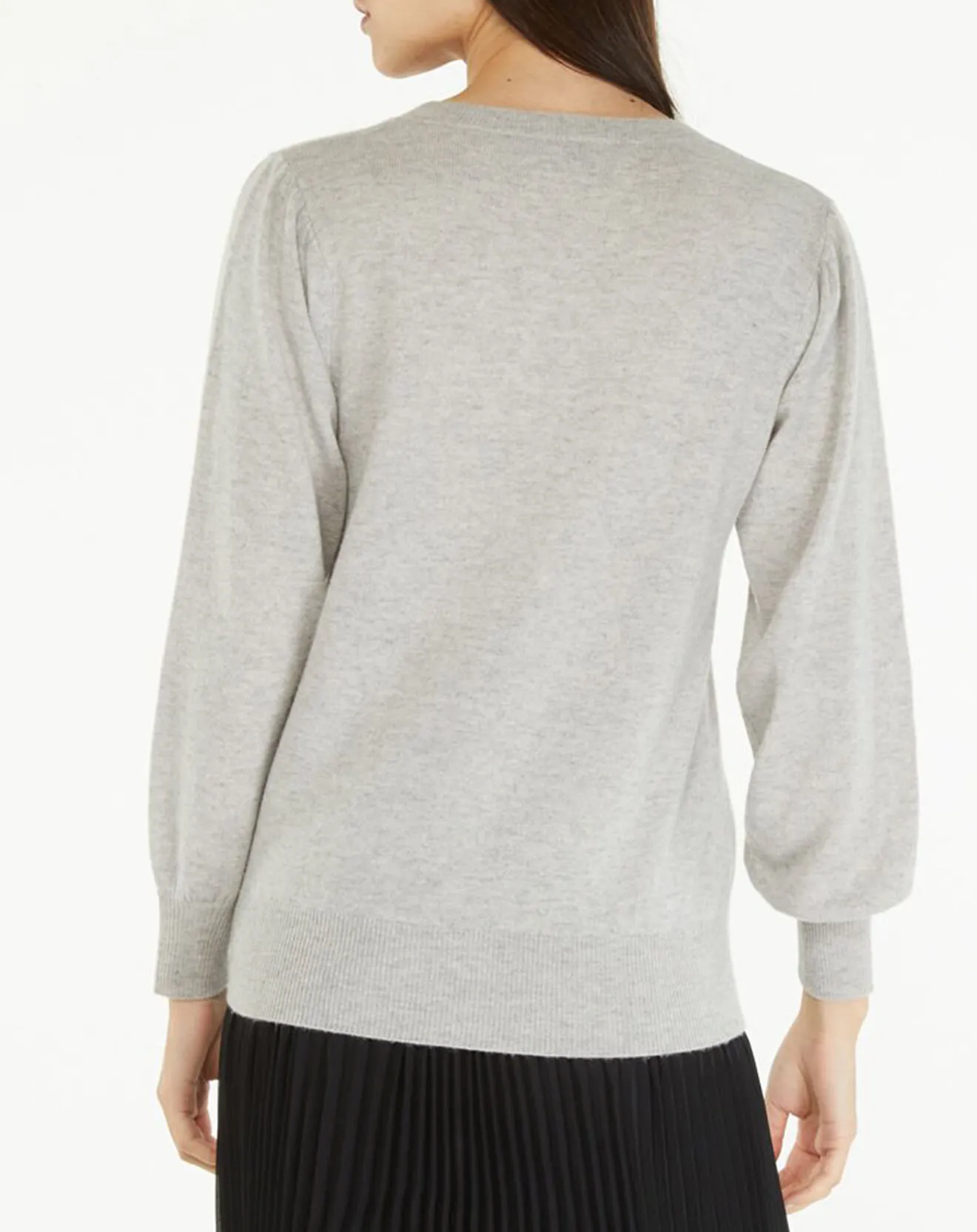 Pull en Laine & Cachemire Yuka col rond gris