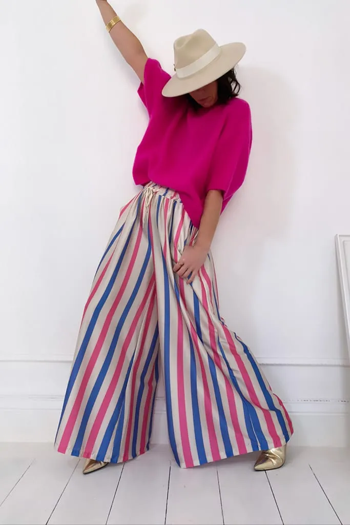 Pull fuchsia manches courtes