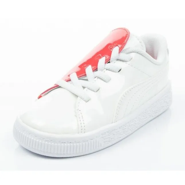 Puma Basket Crush Patent Bébé Jr 369676 01 blanche