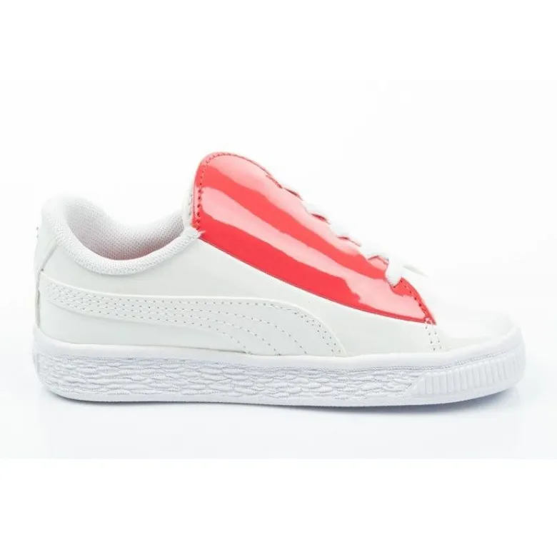 Puma Basket Crush Patent Bébé Jr 369676 01 blanche