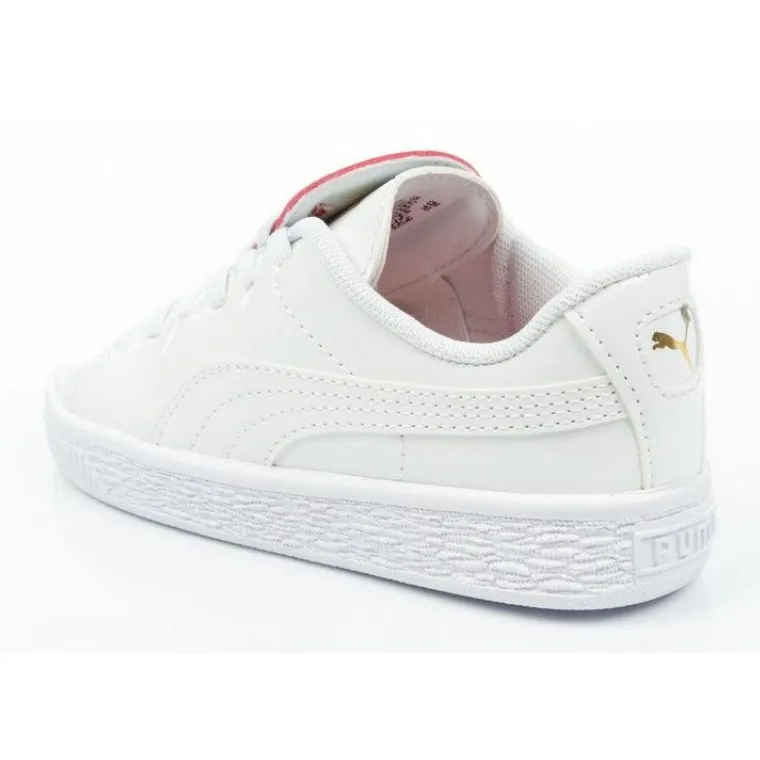 Puma Basket Crush Patent Bébé Jr 369676 01 blanche