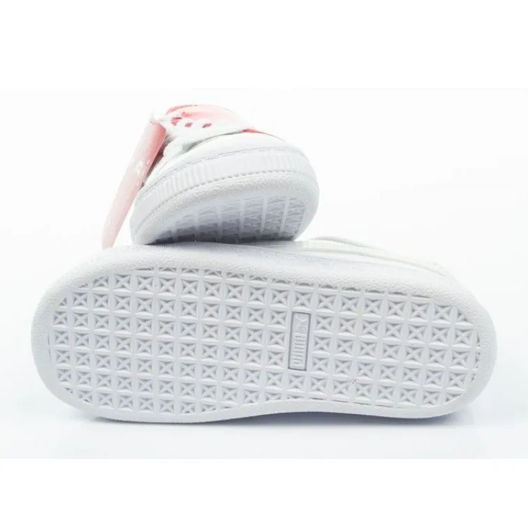 Puma Basket Crush Patent Bébé Jr 369676 01 blanche