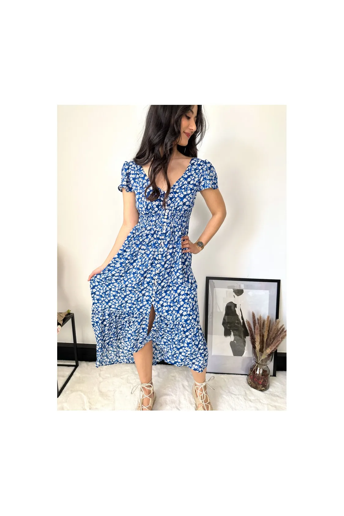 Robe bleu FLOWER