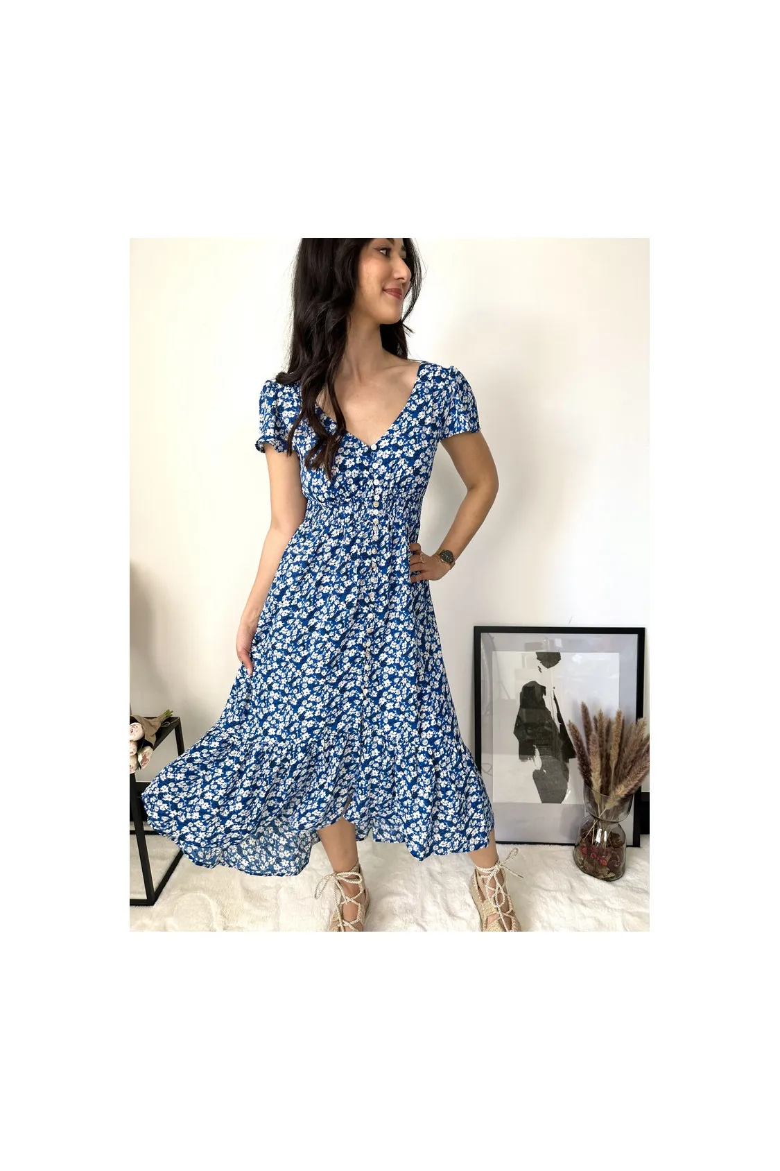 Robe bleu FLOWER