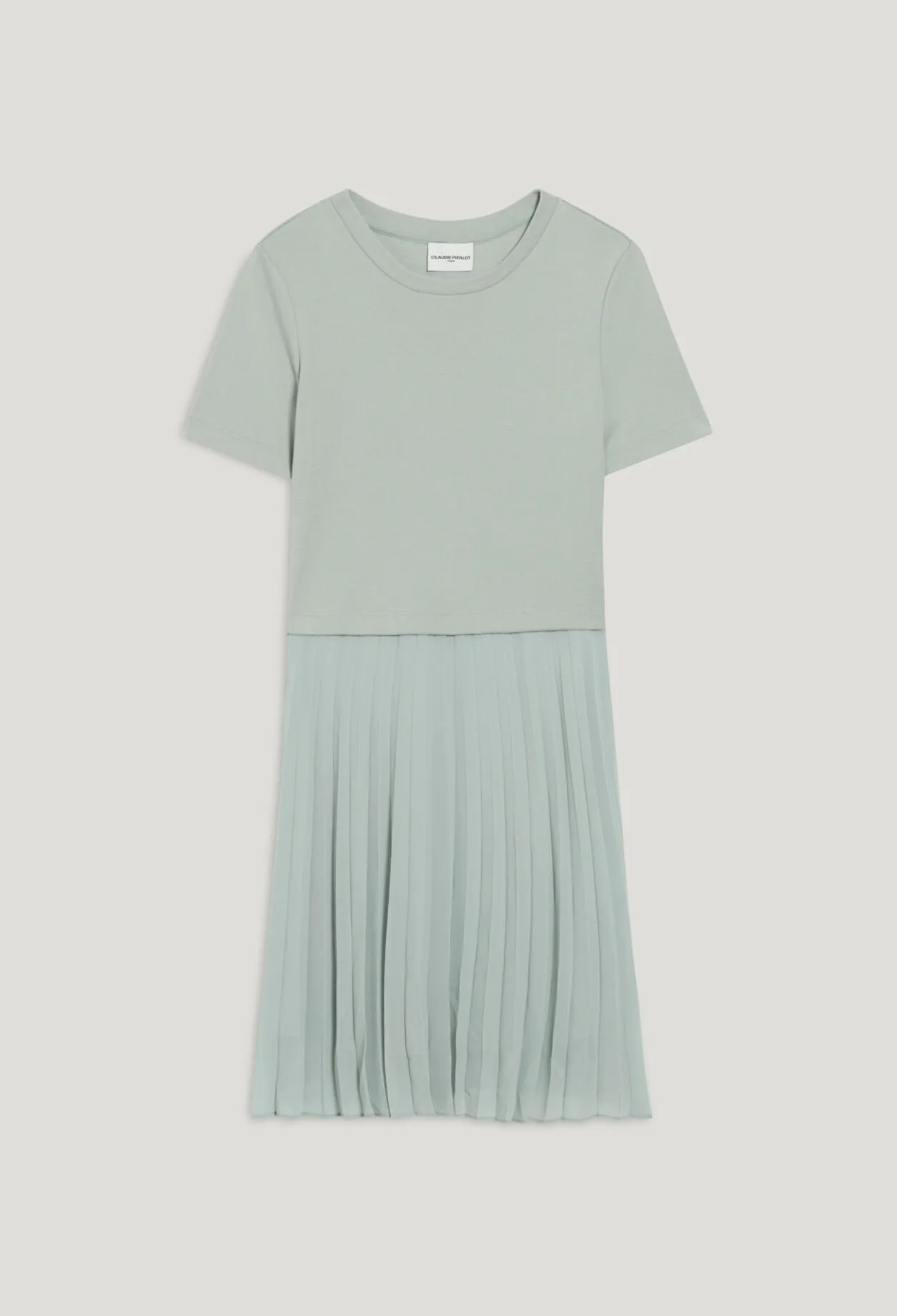 Robe courte plissée amande | Claudie FR