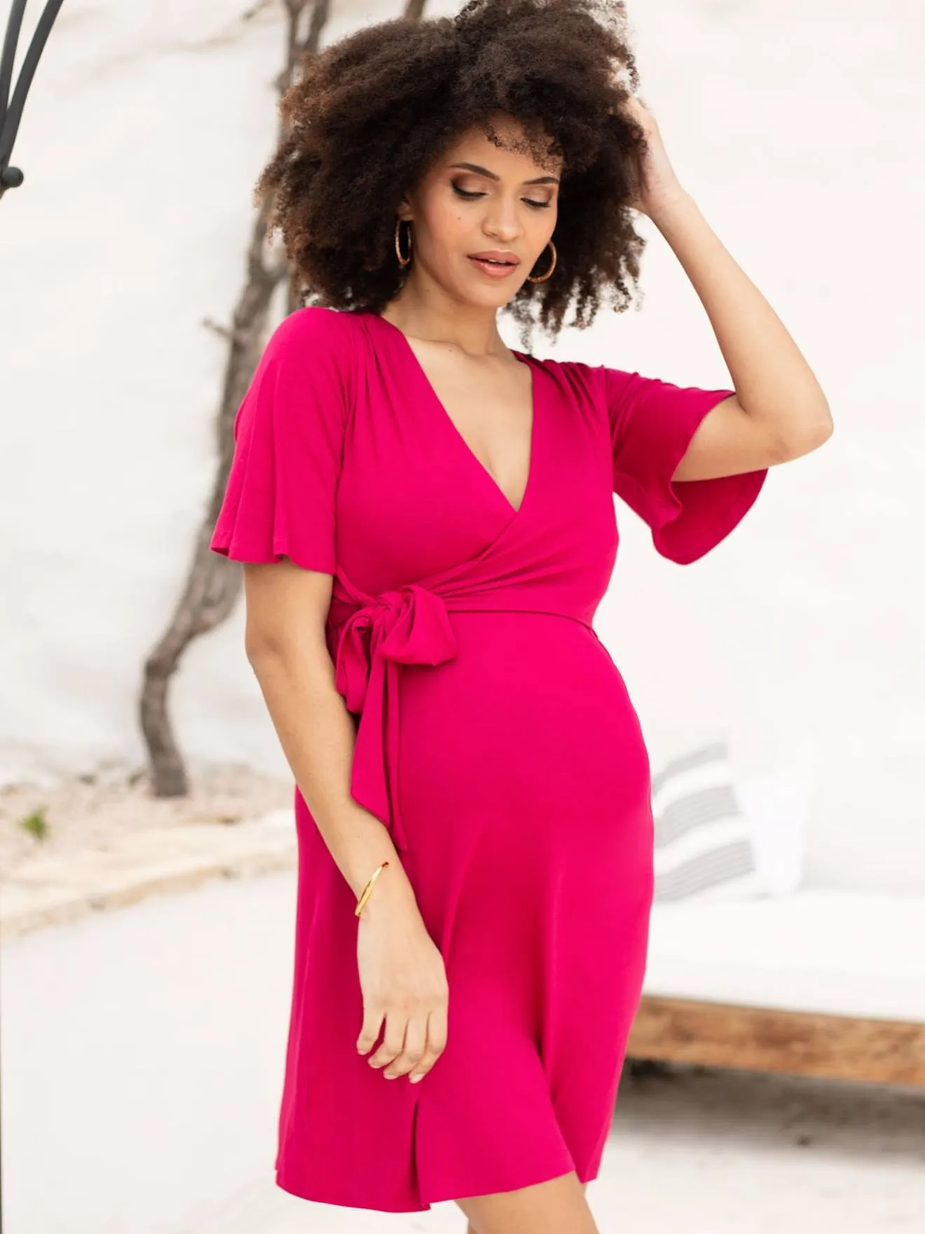 Robe de grossesse Resa ENVIE DE FRAISE framboise - Envie de Fraise