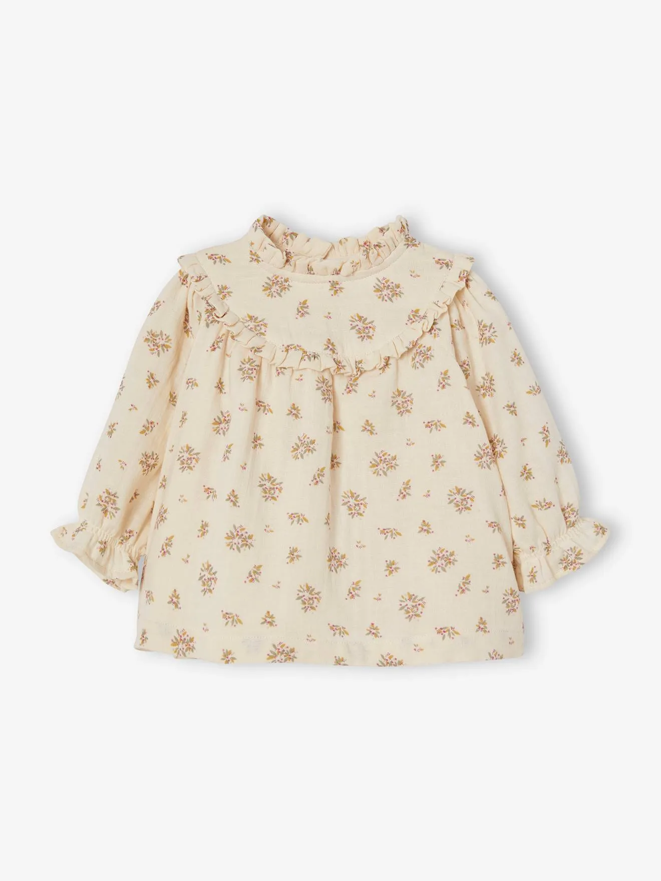 Robe en gaze de coton bébé avec bloomer beige imprimé - Vertbaudet