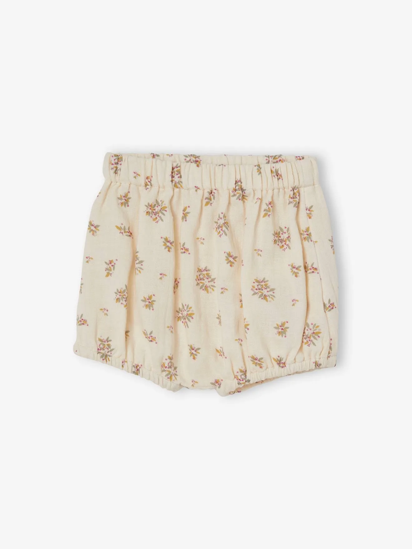 Robe en gaze de coton bébé avec bloomer beige imprimé - Vertbaudet