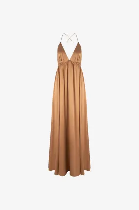 Robe longue à bretelles en soie Silk Slip