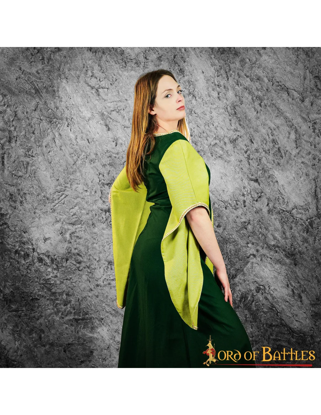 Robe Médiévale Courtisane Aelis - Vert ⚔️ Boutique Épées