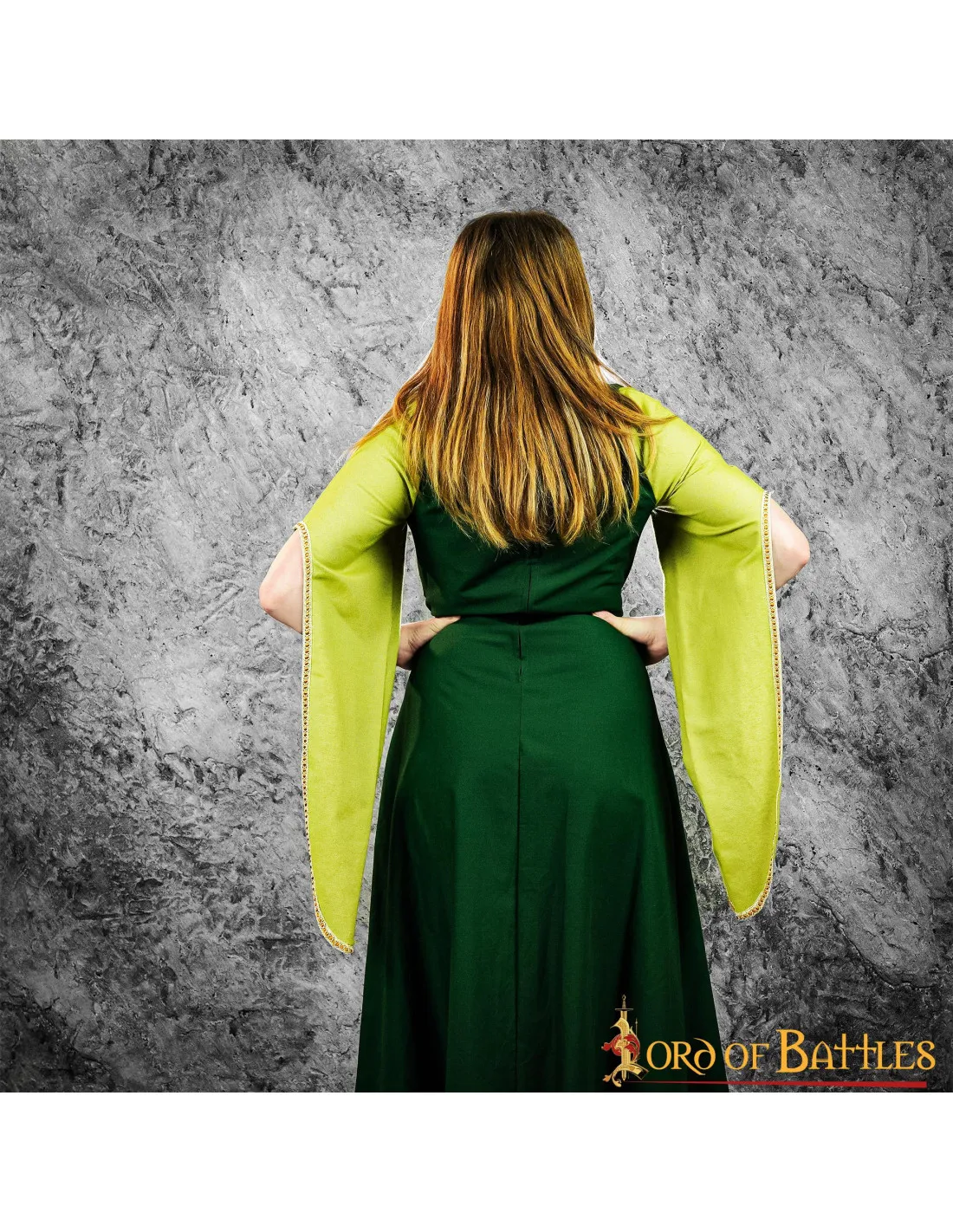 Robe Médiévale Courtisane Aelis - Vert ⚔️ Boutique Épées