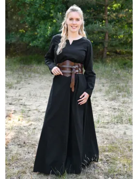 Robe médiévale Milla Ligero pour femme, noir ⚔️ Boutique Épées