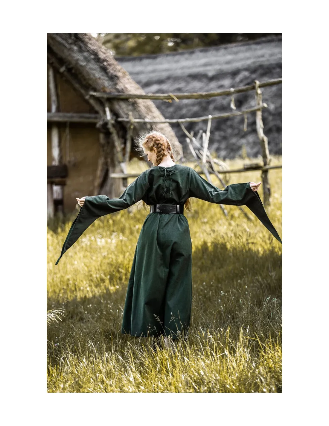 Robe médiévale modèle Marian, vert ⚔️ Boutique Épées