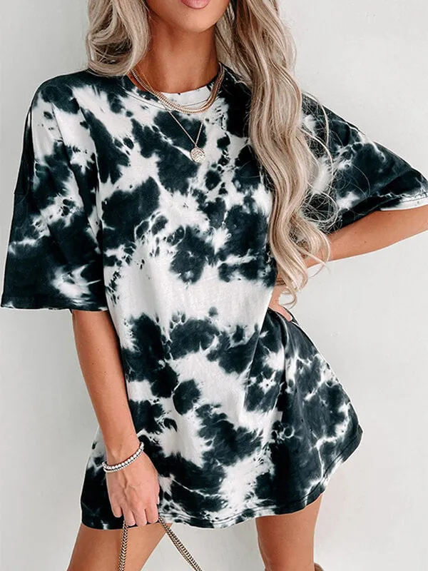 Robe T-shirt Ample Tie-dye Femme