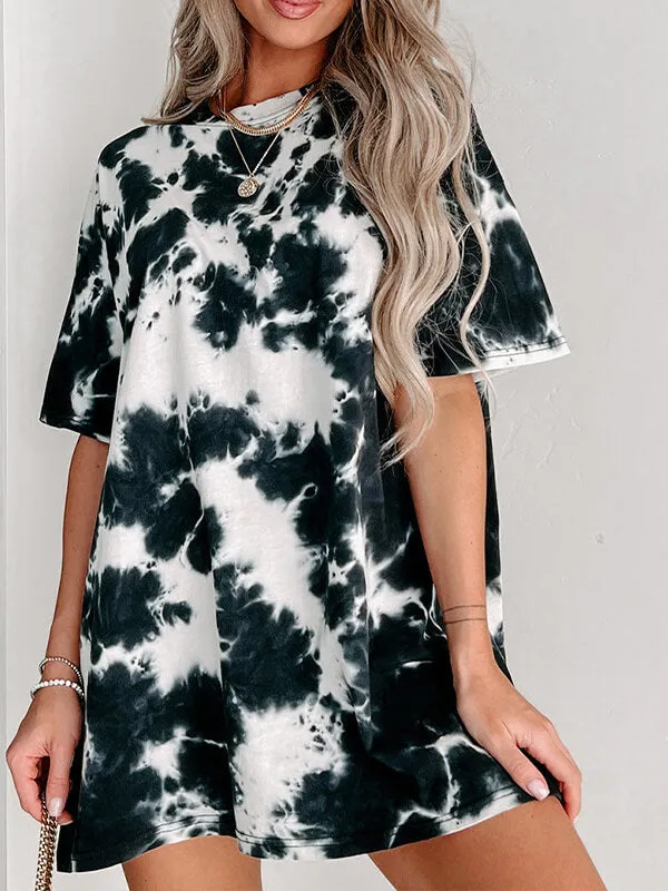 Robe T-shirt Ample Tie-dye Femme