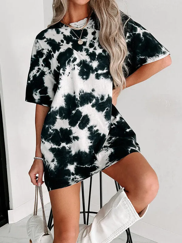 Robe T-shirt Ample Tie-dye Femme