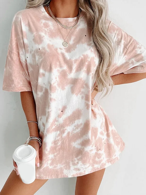 Robe T-shirt Ample Tie-dye Femme