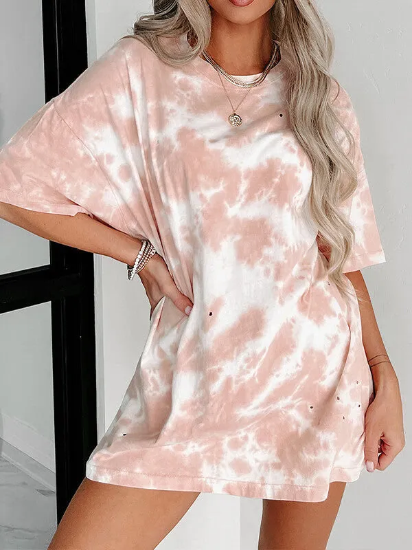 Robe T-shirt Ample Tie-dye Femme