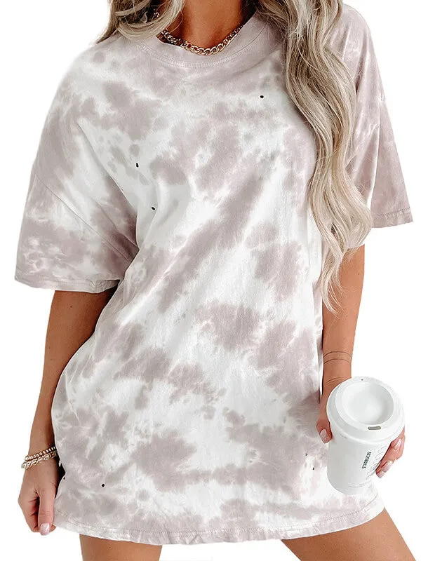 Robe T-shirt Ample Tie-dye Femme