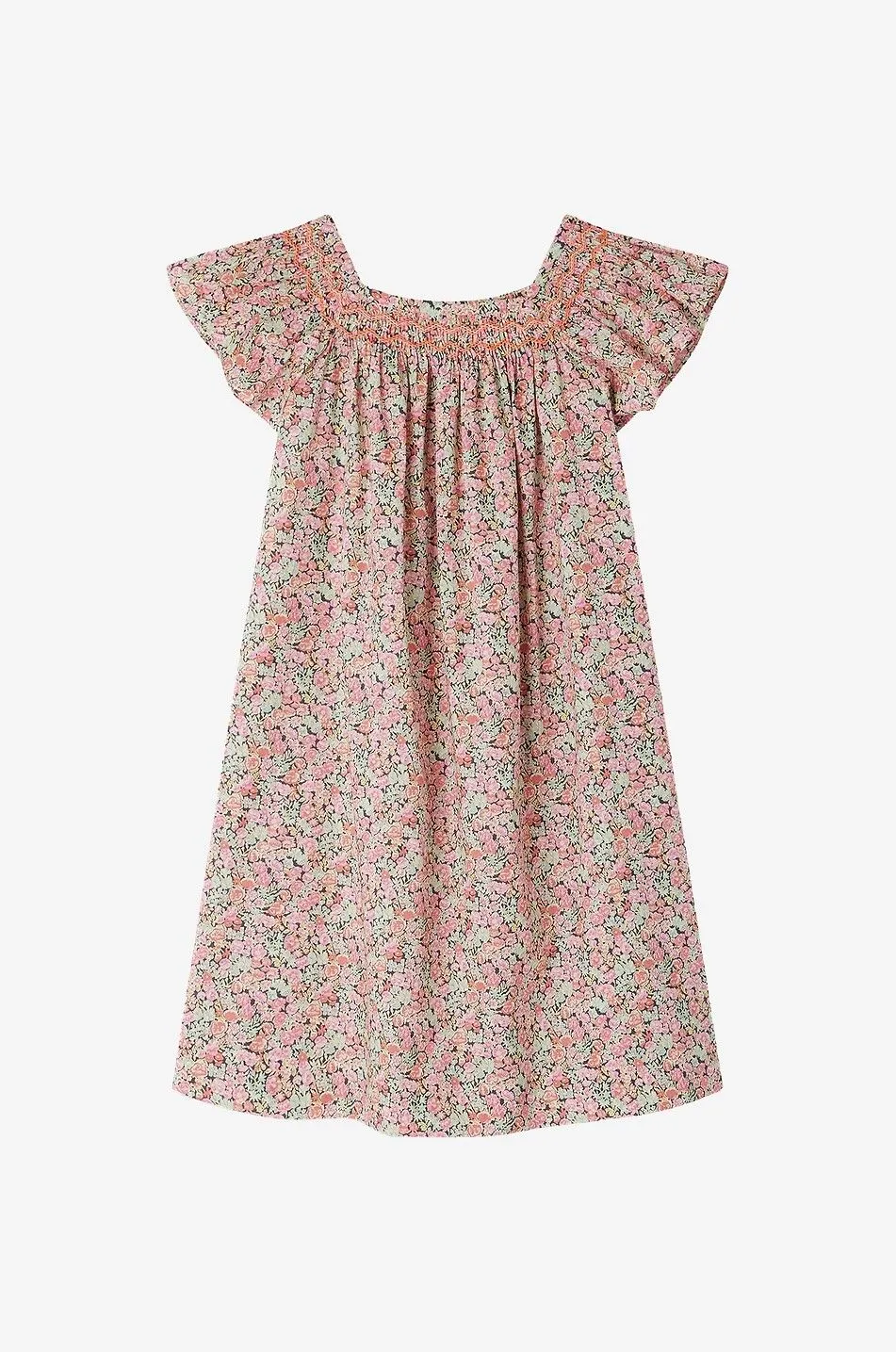 Robe trapèze en coton bio fleuri fille Coryse