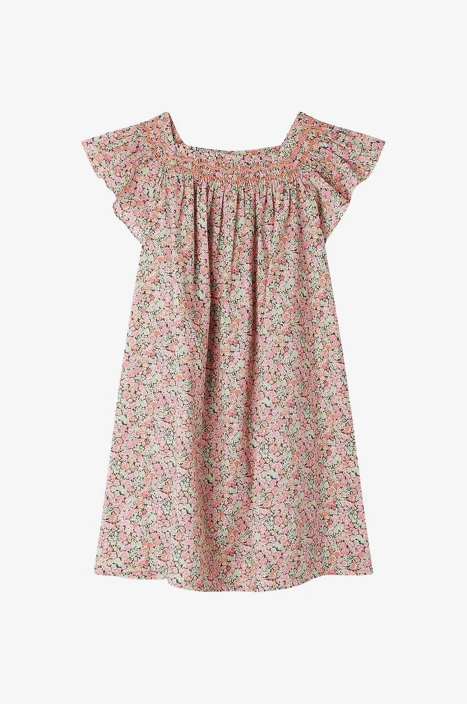 Robe trapèze en coton bio fleuri fille Coryse