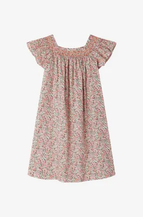 Robe trapèze en coton bio fleuri fille Coryse