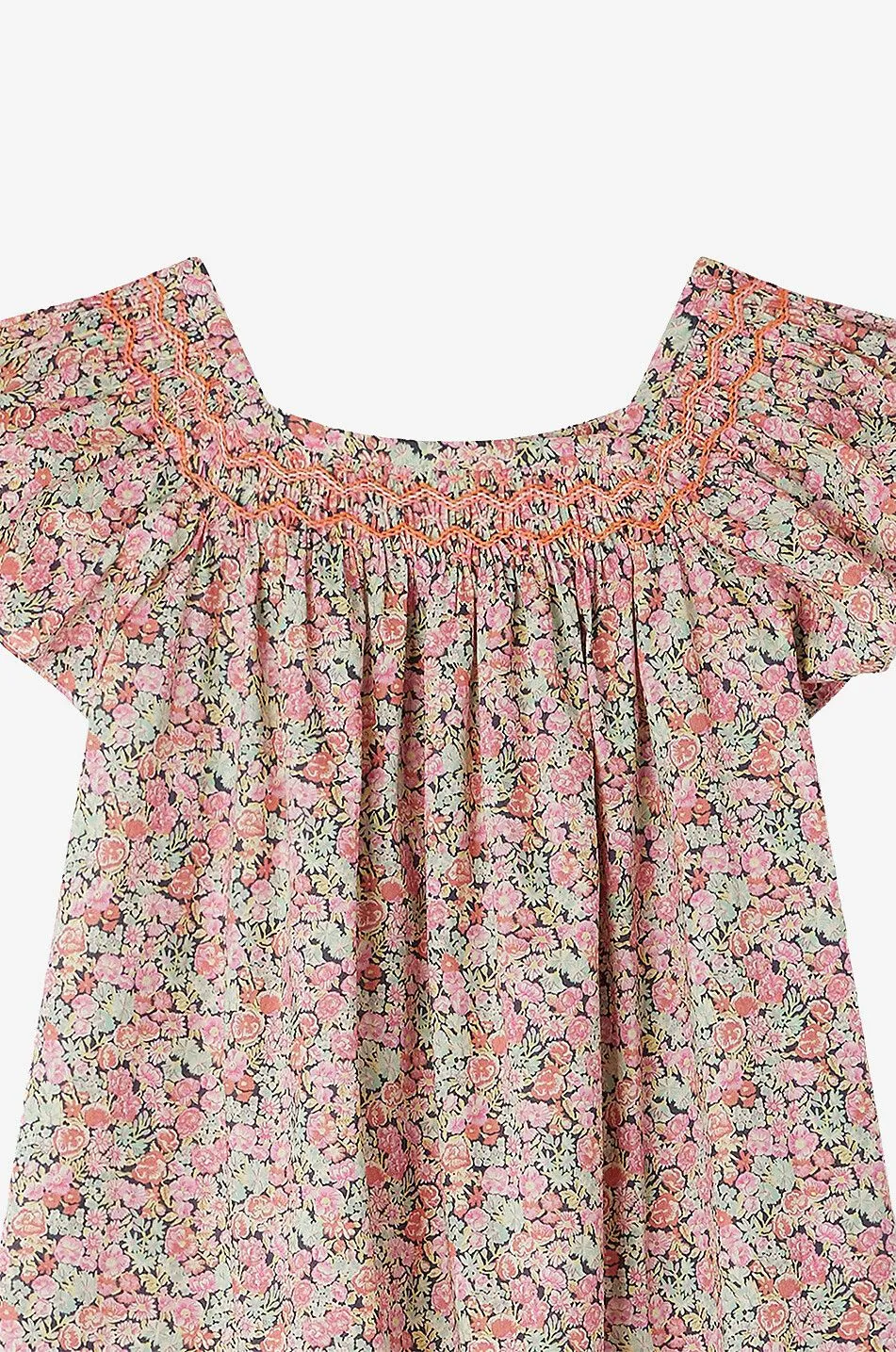 Robe trapèze en coton bio fleuri fille Coryse