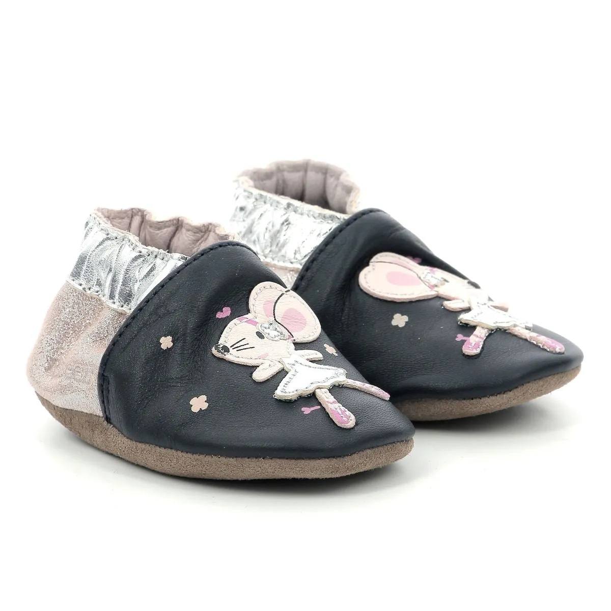 Robeez Chaussons Dancing Mouse Marine Rose