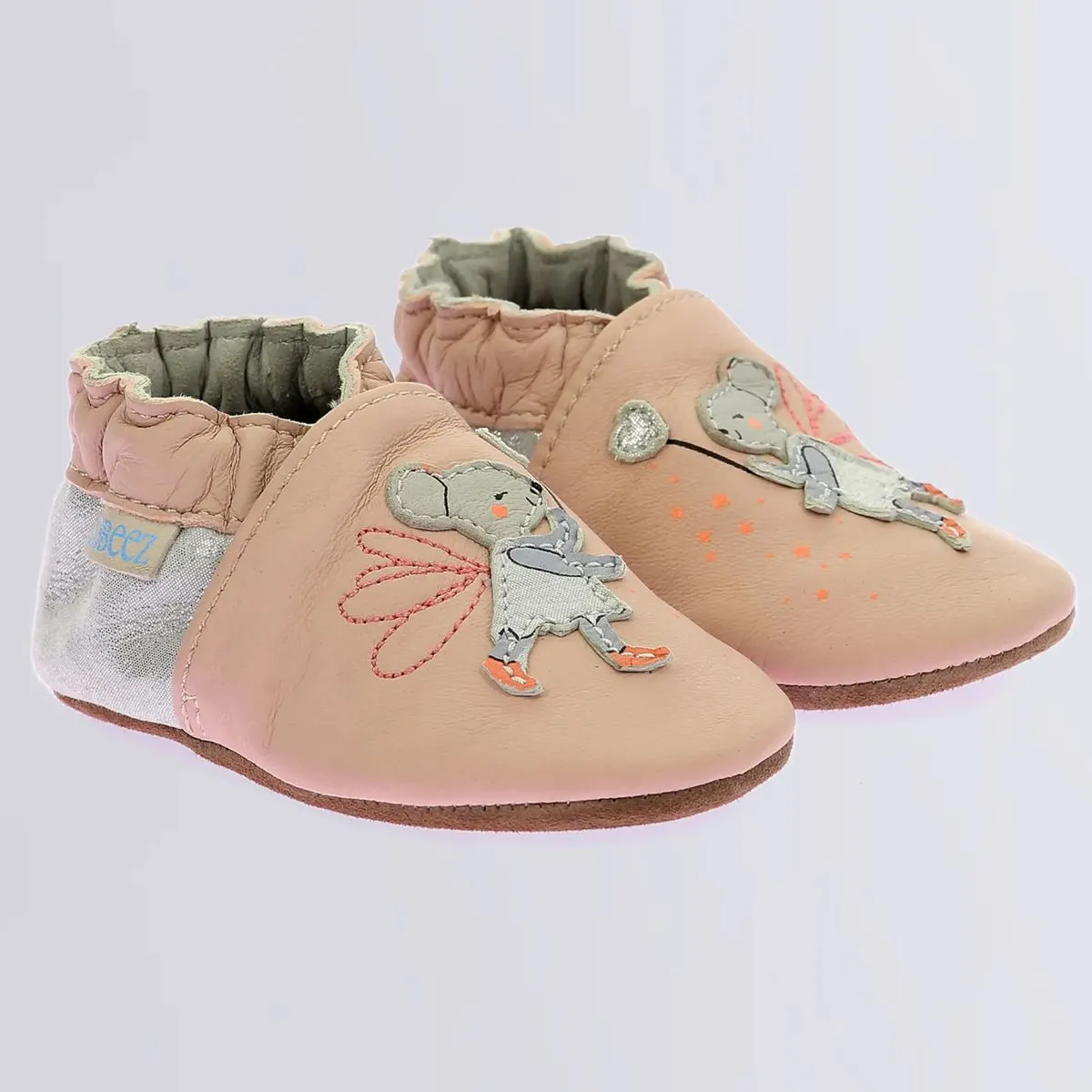 Robeez Chaussons Fairy Love Rose Argent