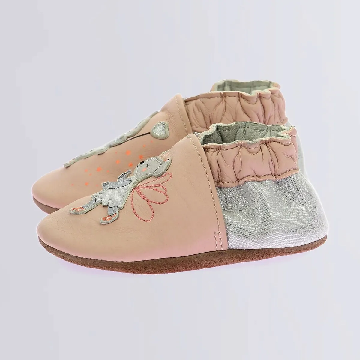 Robeez Chaussons Fairy Love Rose Argent