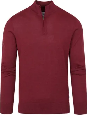 State Of Art Cardigan Demi-Zip Mix Laine Rouge Bordeaux 1312