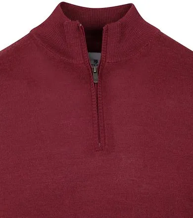 State Of Art Cardigan Demi-Zip Mix Laine Rouge Bordeaux 1312