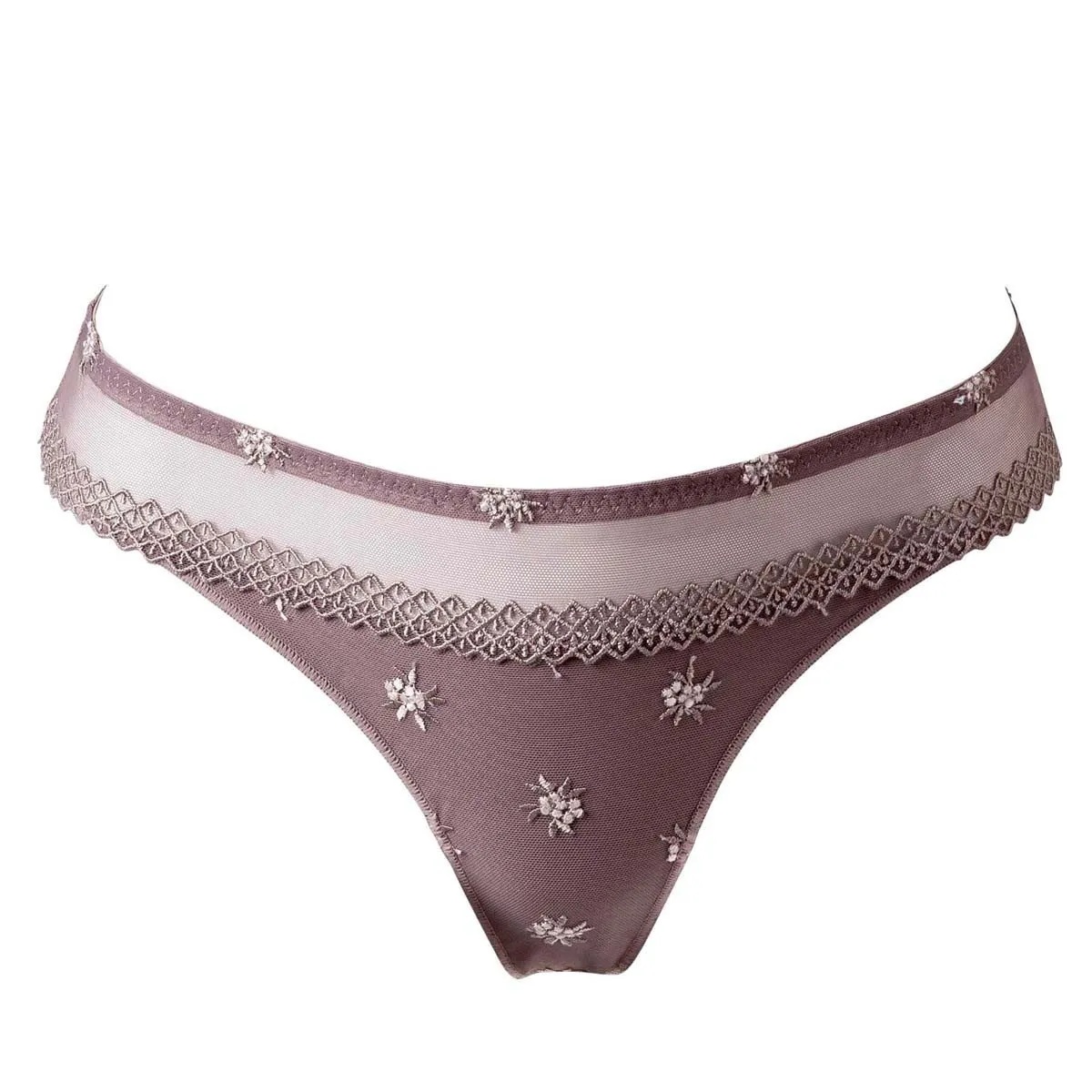 String tanga Chantilly Taupe de Louisa Bracq