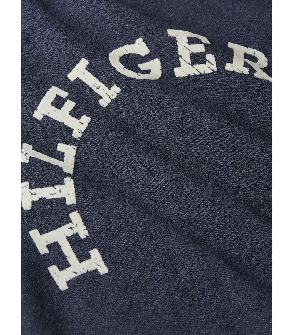 Sweat Tommy Hilfiger coton avec manches longues et col rond  marine