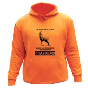 Sweat/pull de chasse Chamois – On naît tous égaux seuls les meilleurs deviennent chasseurs