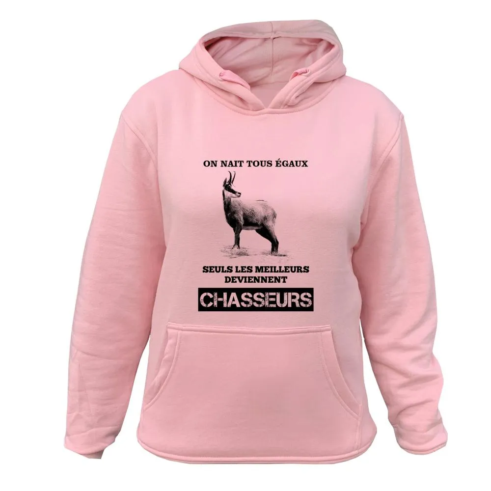 Sweat/pull de chasse Chamois – On naît tous égaux seuls les meilleurs deviennent chasseurs