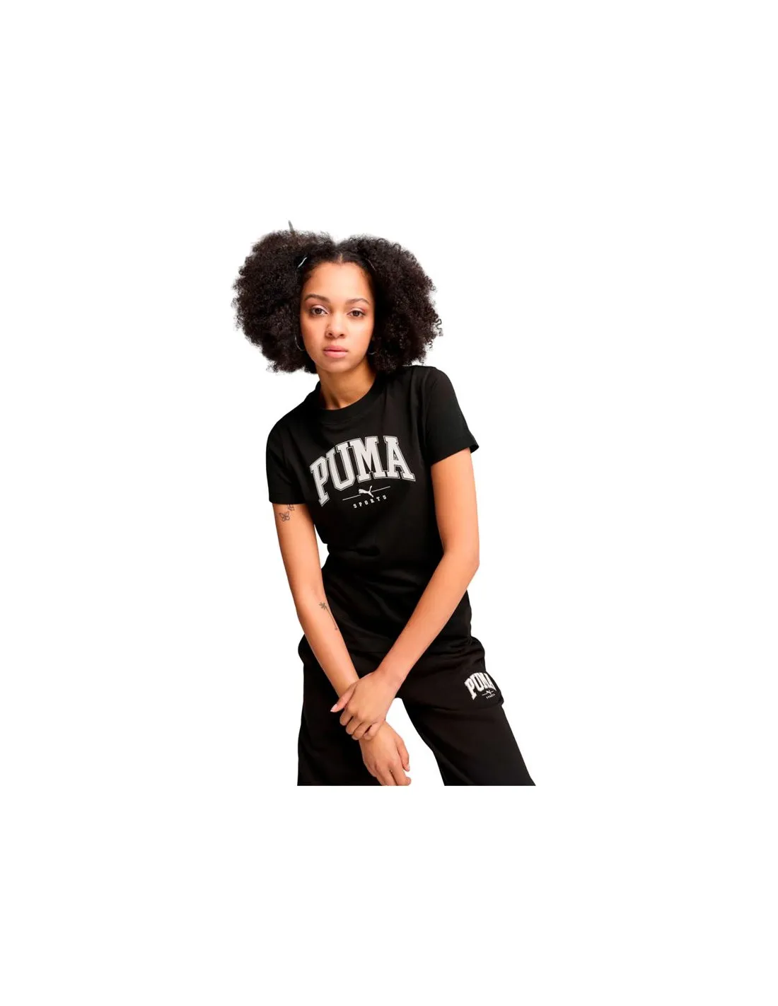 T-shirt Femme Puma Squad Graphic Noir