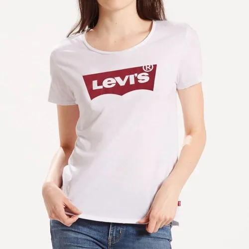 T Shirt Levi's ® femme perfect tee blanc logo batwing Levi's rouge