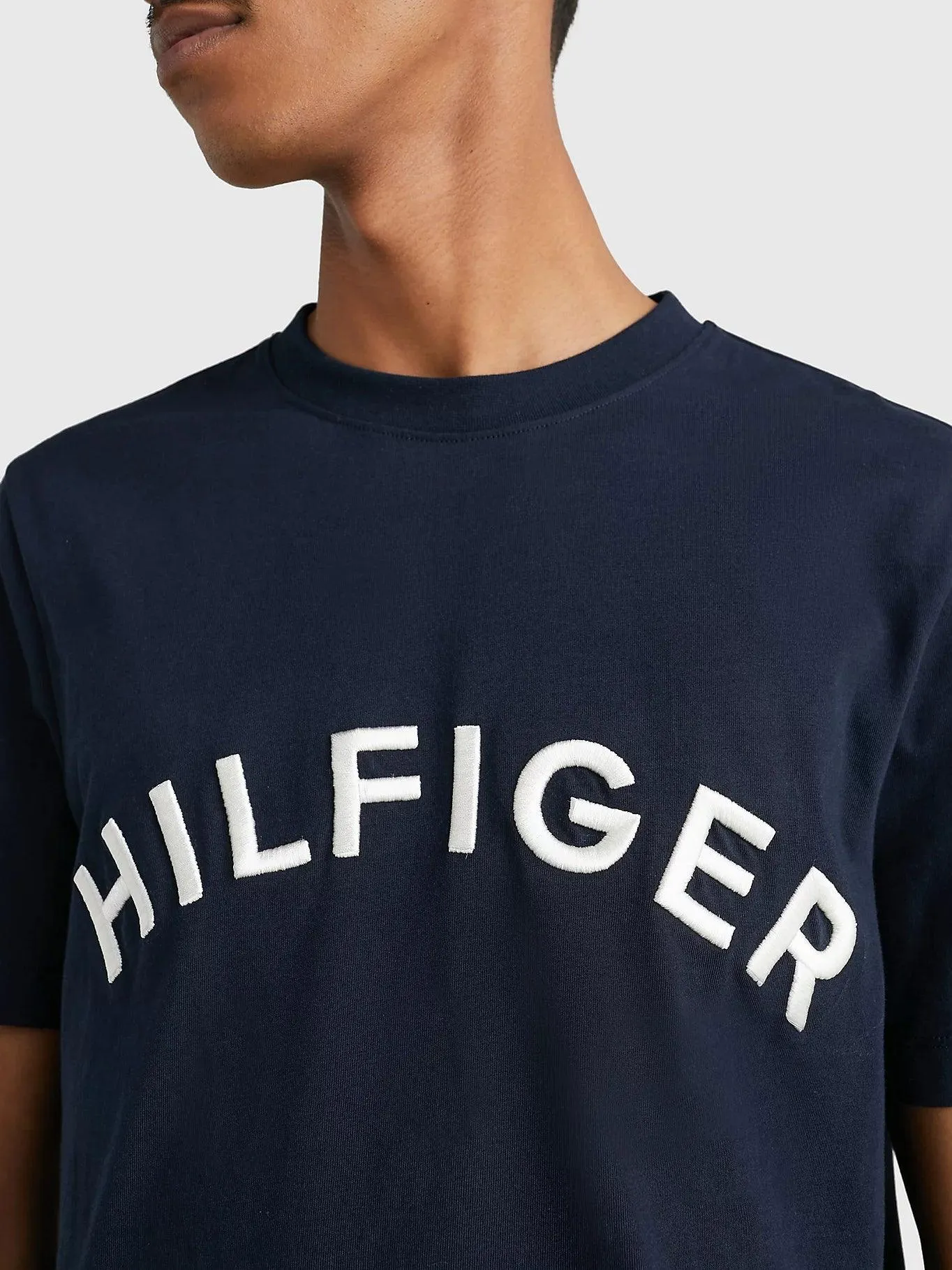 T-Shirt logo Tommy Hilfiger marine en coton bio