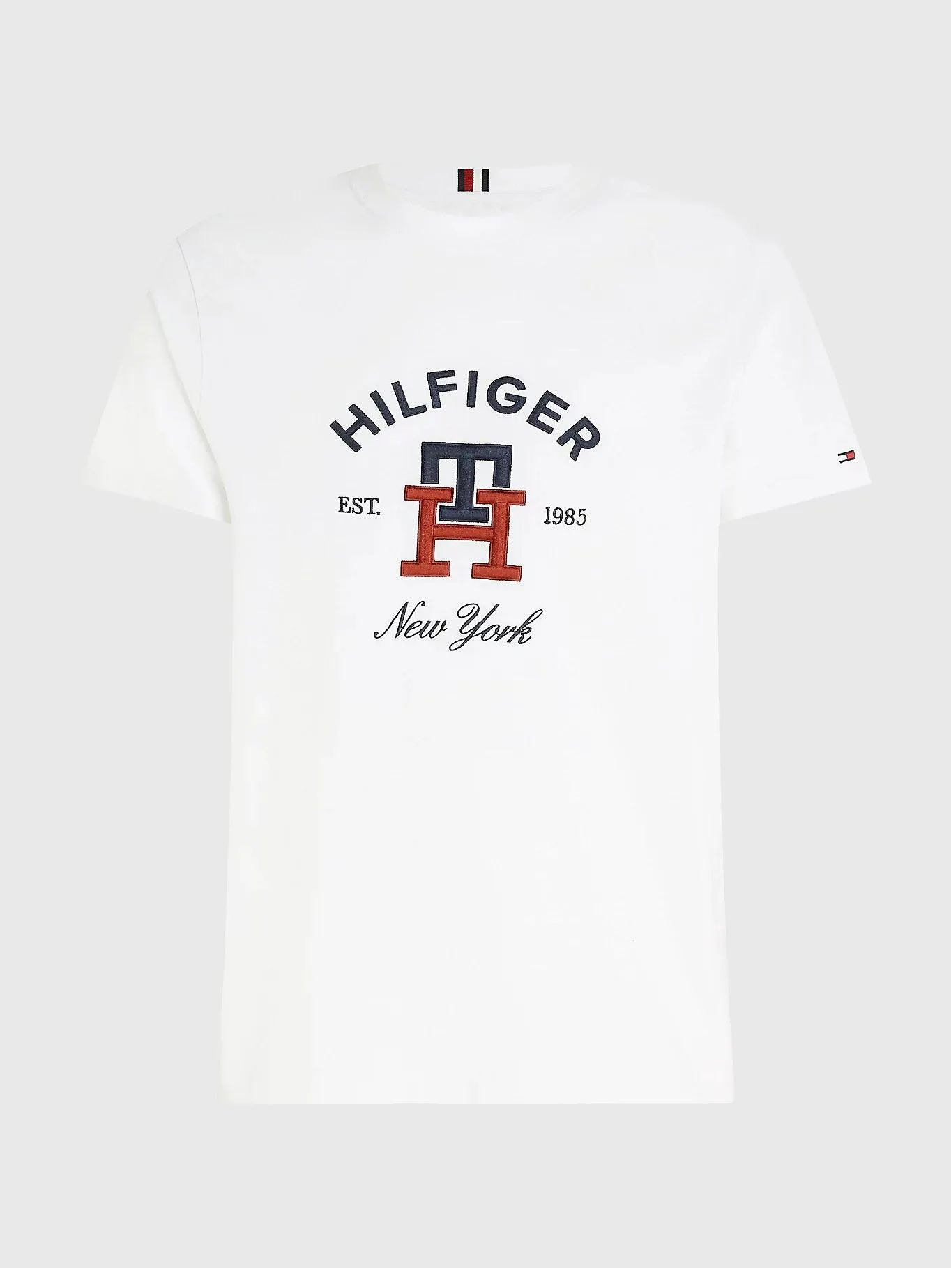 T-Shirt monogramme Tommy Hilfiger blanc en coton bio