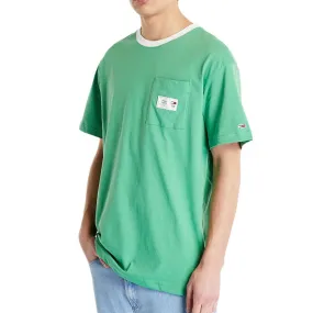 T-shirt Vert Homme Tommy Hilfiger Label Ringe