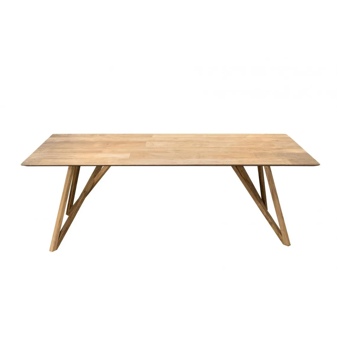 Table À Manger MAXENCE 220X100Cm Bois Teck Recyclé Pieds Croisés Teck | 3 Suisses