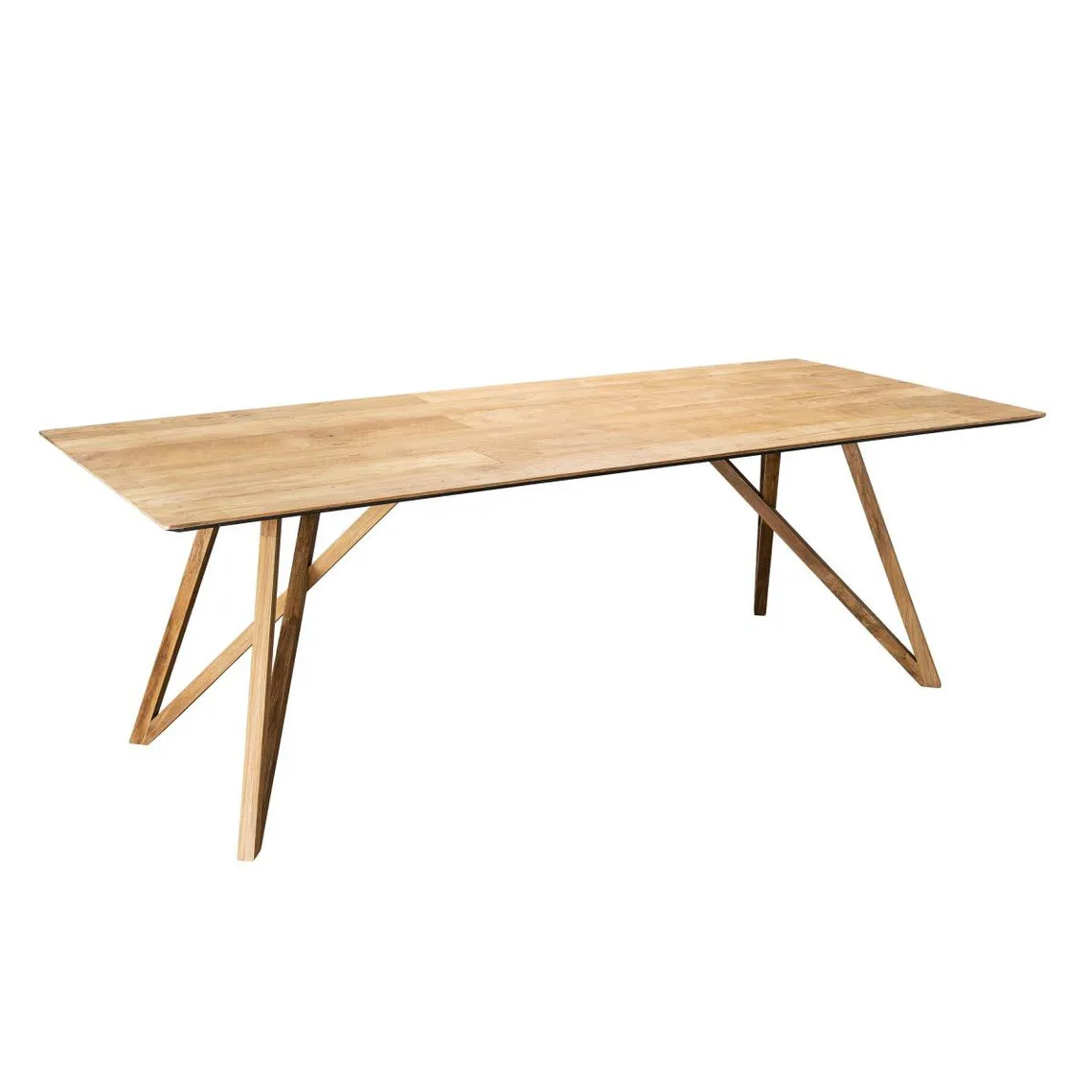 Table À Manger MAXENCE 220X100Cm Bois Teck Recyclé Pieds Croisés Teck | 3 Suisses