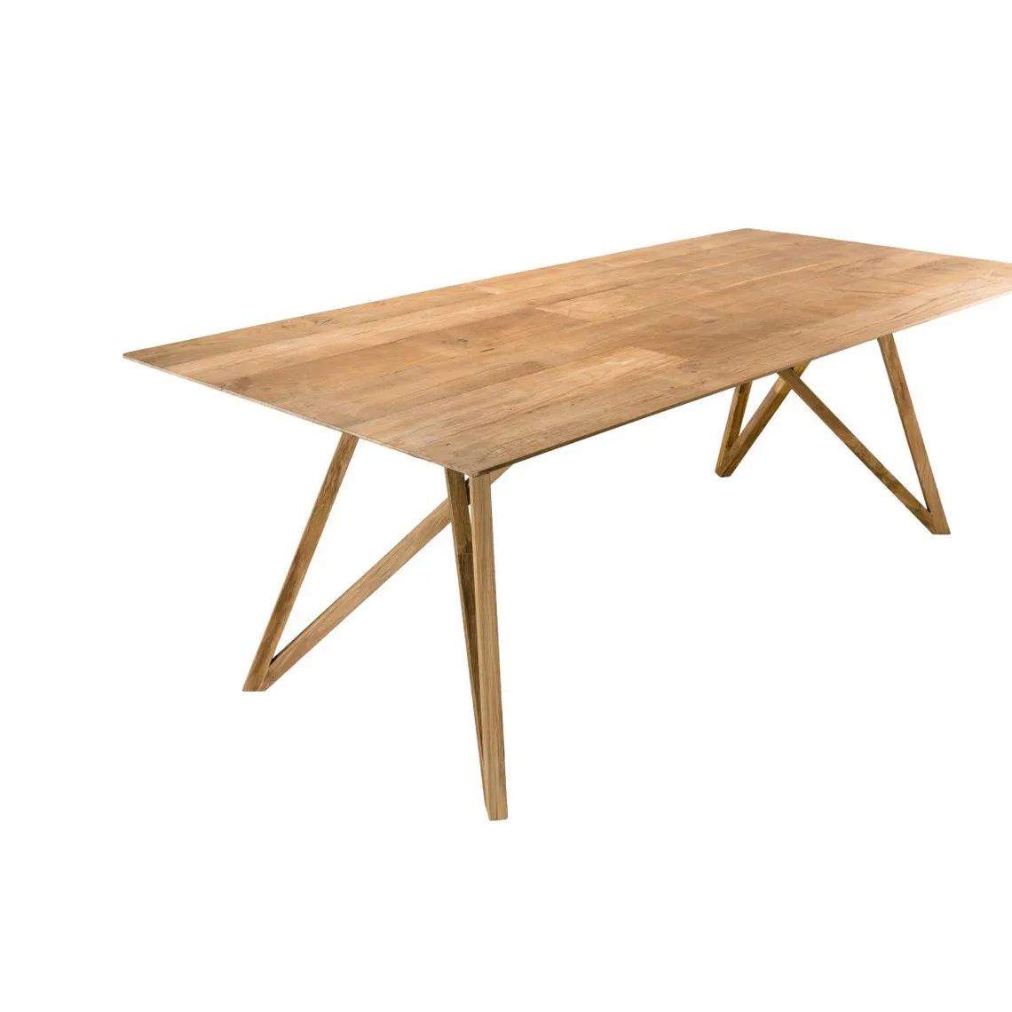 Table À Manger MAXENCE 220X100Cm Bois Teck Recyclé Pieds Croisés Teck | 3 Suisses