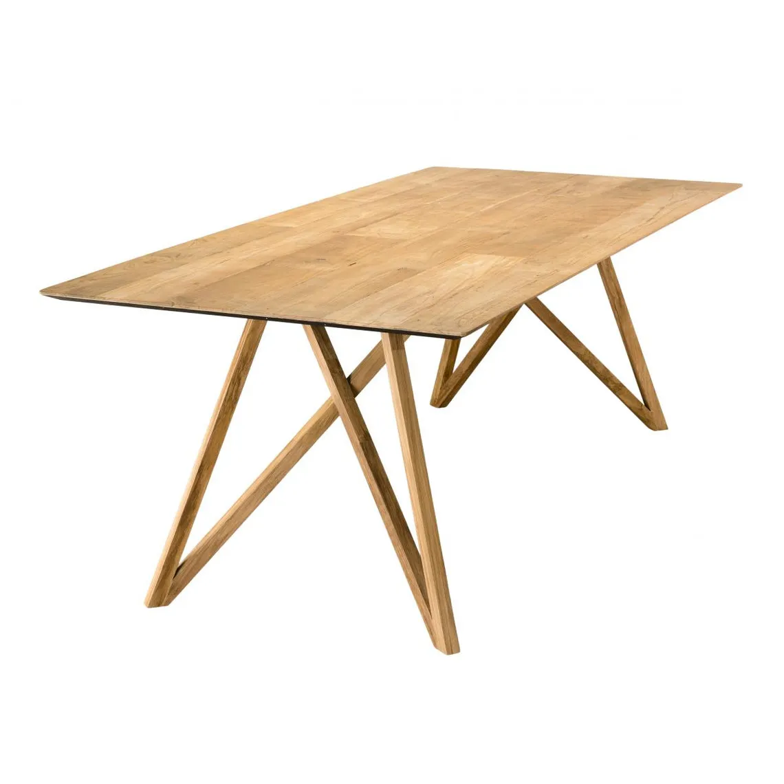 Table À Manger MAXENCE 220X100Cm Bois Teck Recyclé Pieds Croisés Teck | 3 Suisses