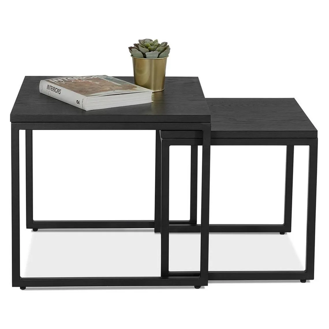 Table basse Noire design GLISS Style industriel  | 3 Suisses